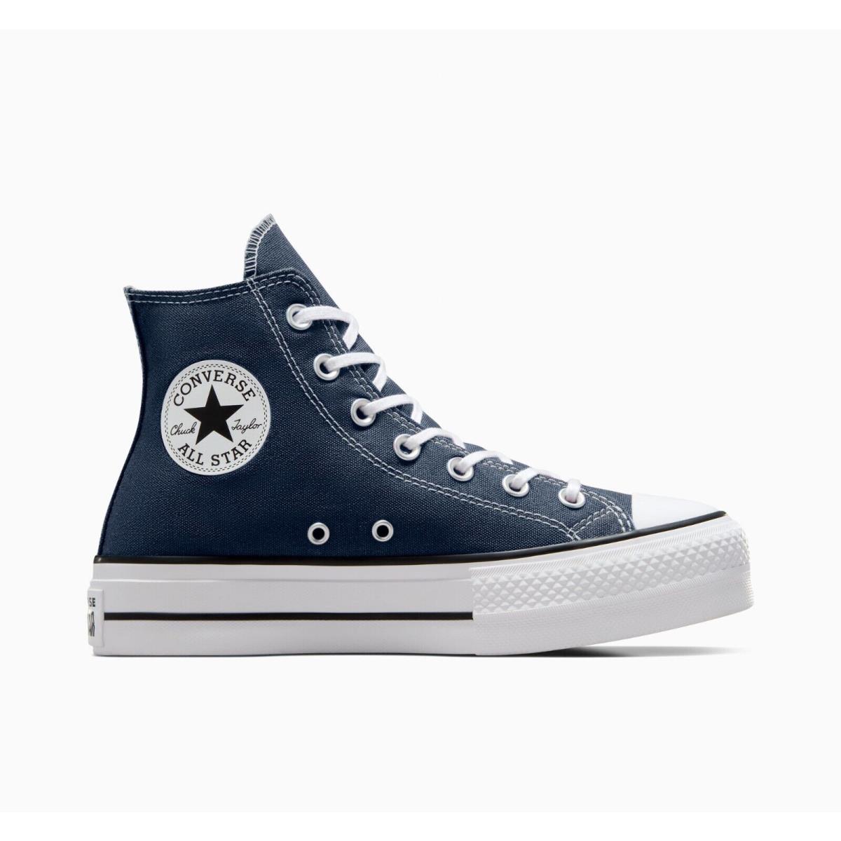 Converse Women`s Chuck Taylor All Star Lift Platform Canvas High-top Shoes Navy/White/Black