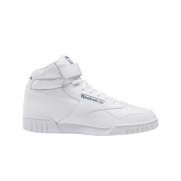 Mens Reebok Ex-o Fit High Top Leather Fitness Training Shoes Sneakers White 3477