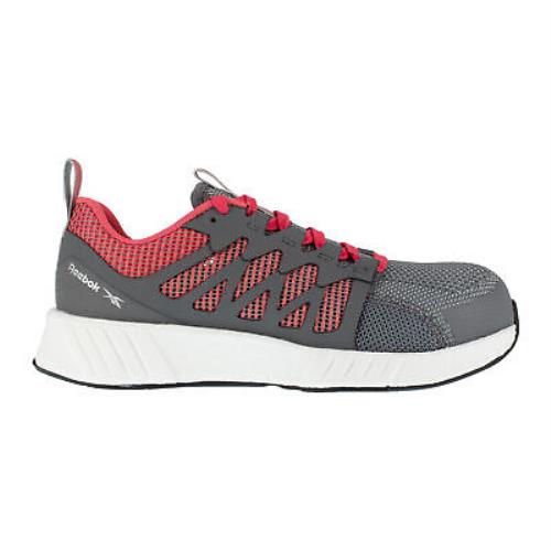 Reebok Womens Grey/red Textile Oxfords Fusion Flexweave Work CT - Grey/Red