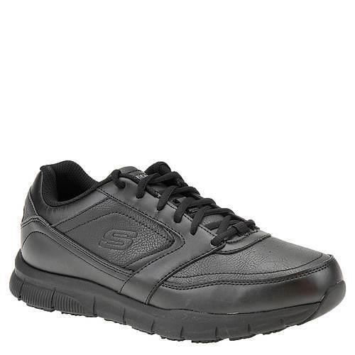 Mens Skechers Work NAMPA-77156 Black Leather Shoes