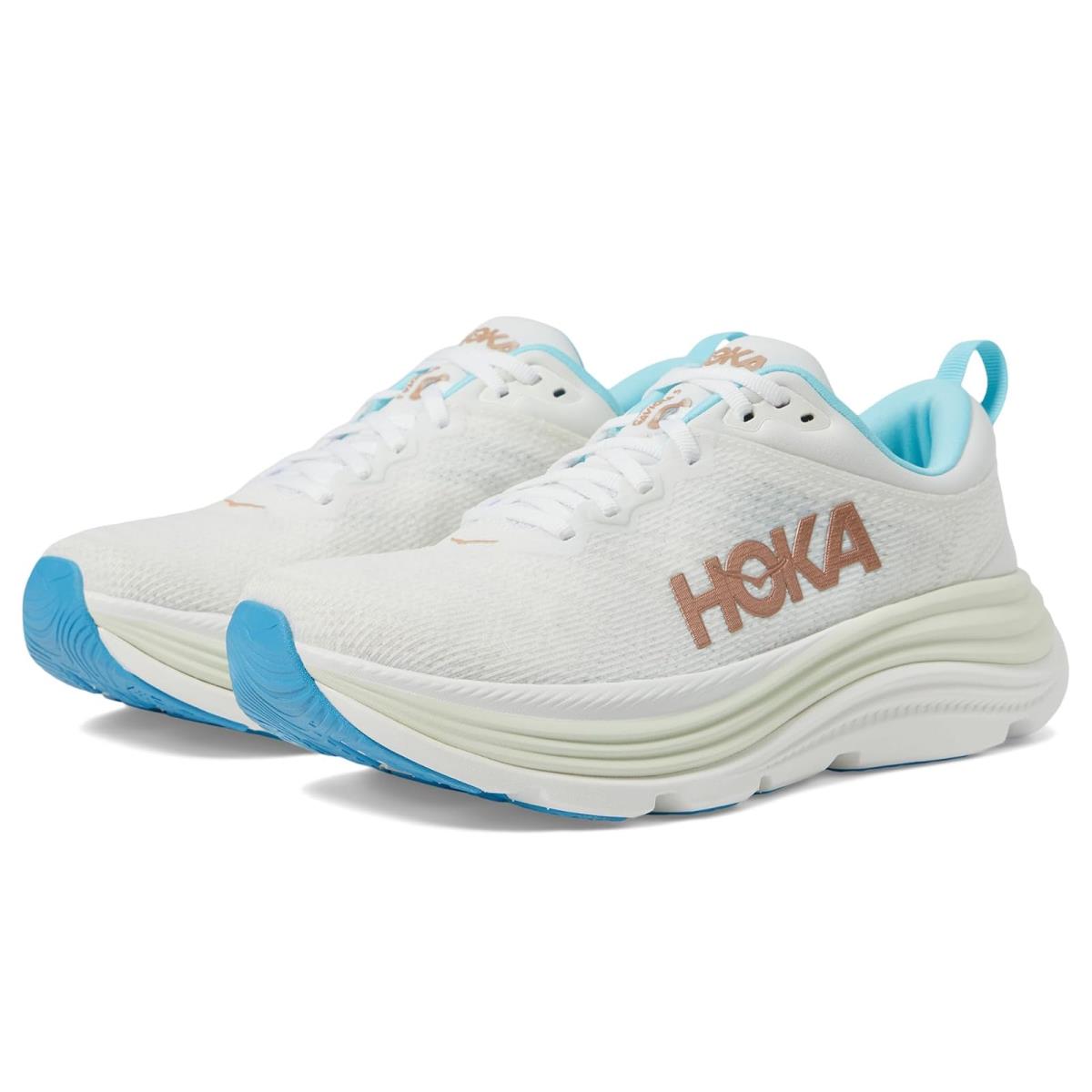 Woman`s Sneakers Athletic Shoes Hoka Gaviota 5 Frost/Rose Gold