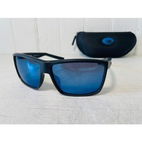 Costa Del Mar Rinconcito Matte Black Wpolarized Blue Mirror 580P Glass Suns