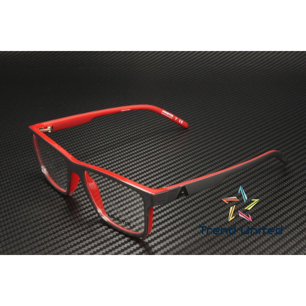 Arnette AN7183 2718 Square Top Shiny Grey Red Demo Lens 51 mm Men`s Eyeglasses