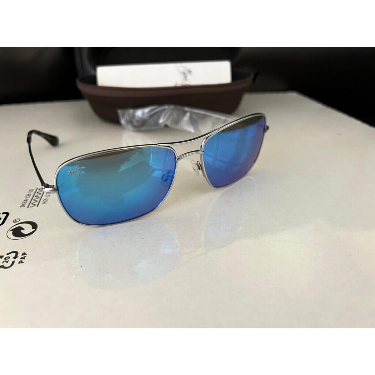 Maui Jim Wiki Wiki Blue Hawaii Silver Sunglasses 59mm B246-17