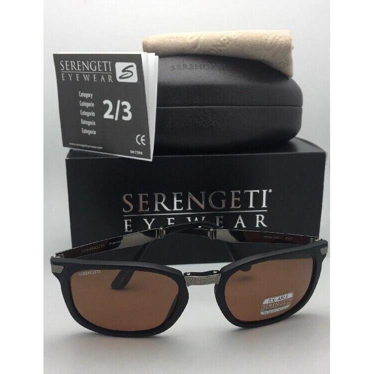 Folding Serengeti Photochromic Sunglasses Volare 8494 Prt Black Frame w/ Drivers