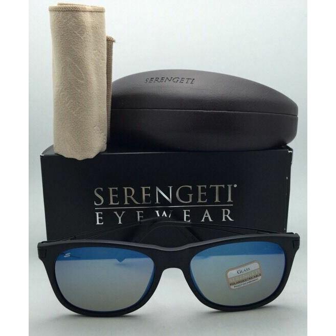 Serengeti Photochromic Polarized Black Sunglasses Pavia 8203 W/blue 555nm Lenses