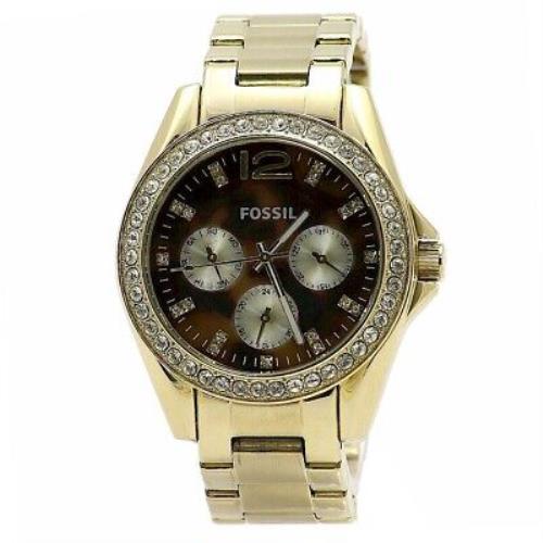 Fossil Women`s Riley ES3364 Gold Tortoise Stainless Steel Analog Watch - Gold