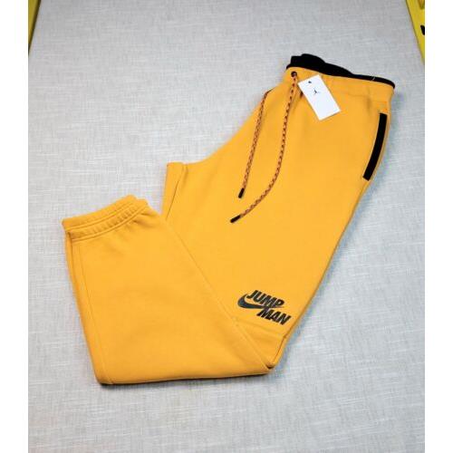 Nike Air Jordan Jogger Pants Large Mens Curry Yellow Black Tapered Heavy Weight