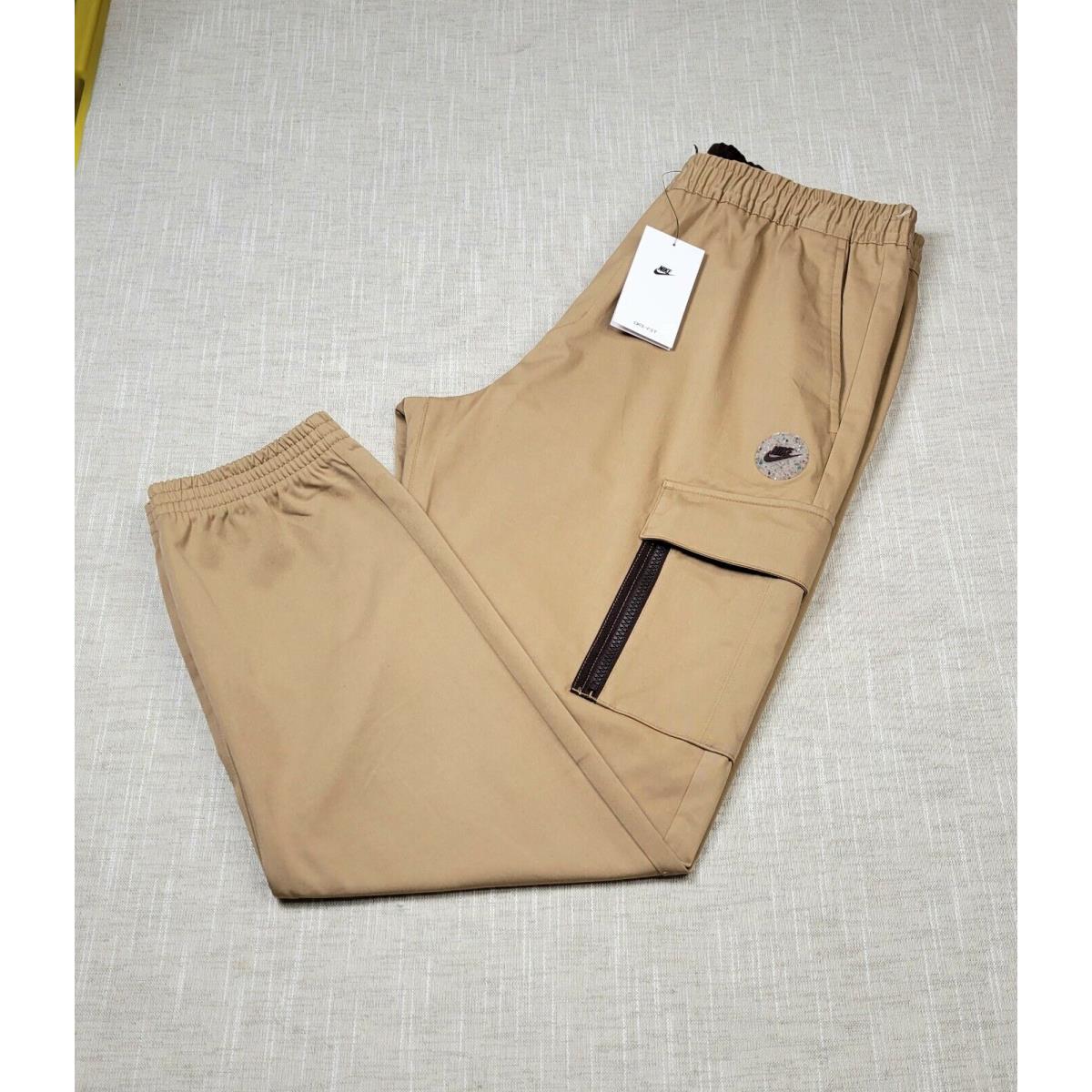 Nike Spu Pants Utility Cargo Large XL Mens Brown Driftwood Black Tapered Regular
