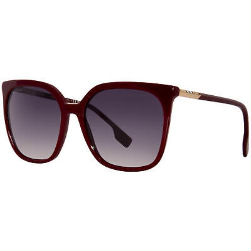 Burberry Emily BE4347 34038G Sunglasses Women`s Bordeaux/grey Gradient 56mm - Frame: Red, Lens: Gray