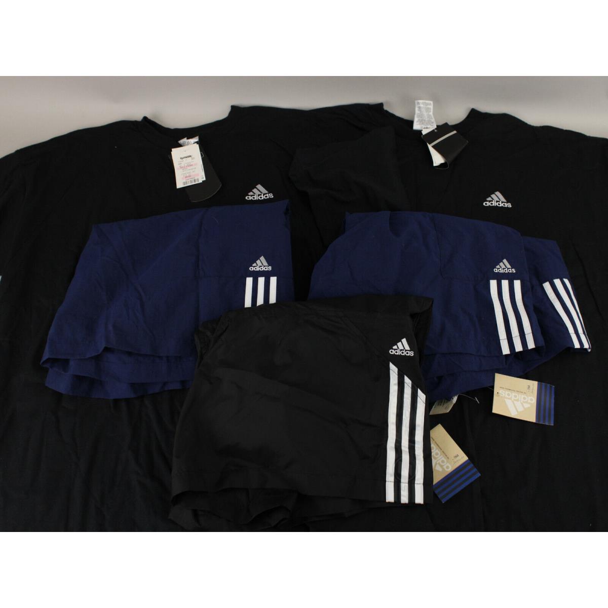 Vtg Adidas Lot: Shorts 2 Cargo 1 Nylon Heritage 2 T-shirts All 2XL Xxl