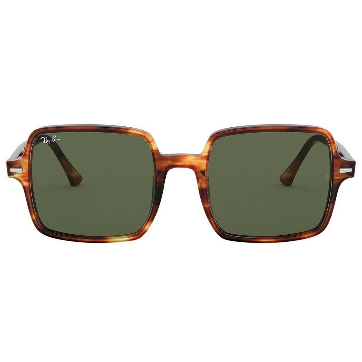 Ray-ban Square II RB 1973 Striped Havana/green 954/31 Sunglasses - Frame: Havana, Lens: Green