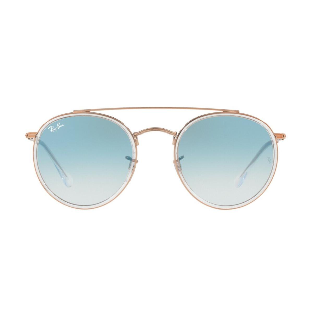 Ray-ban Double Bridge RB 3647N Rose Gold/blue Shaded 9068/3F Sunglasses