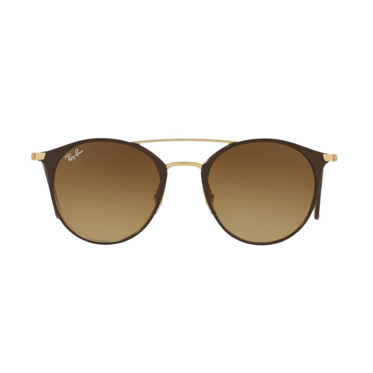 Ray-ban Double Bridge RB 3546 Gold Brown/brown Shaded 9009/85 Sunglasses - Frame: Gold Brown, Lens: Brown Shaded