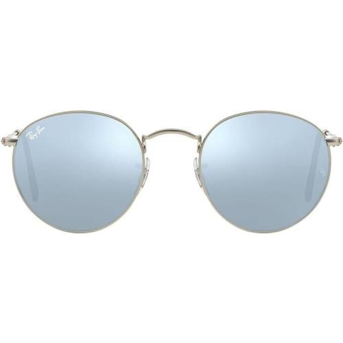 Ray-ban Unisex Sunglasses RB3447 019/30 Matte Silver Round Silver Mirror 50mm