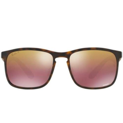 Ray-ban RB 4264 Chromance Matte Havana/brown Gold Polarized Mirror Sunglasses