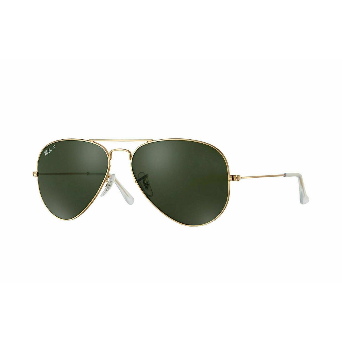 Ray-ban Aviator Gold Metal Green Polarized Sunglasses RB3025 001/58 58