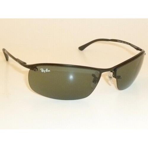 Ray Ban Rimless Sunglasses Black Frame RB 3183 006/71 Green Lenses