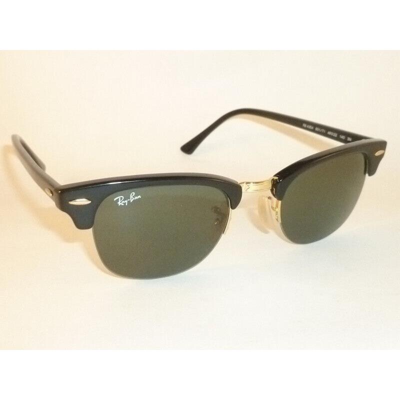 Ray Ban Semi Rimless Sunglasses Black Frame RB 4354 601/71 Green Lenses