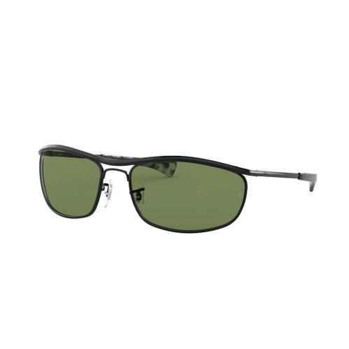 Ray Ban Olympian I Deluxe Sunglasses Black RB 3119M 9182/14 Green Lenses - Black Frame, Light Green Lens
