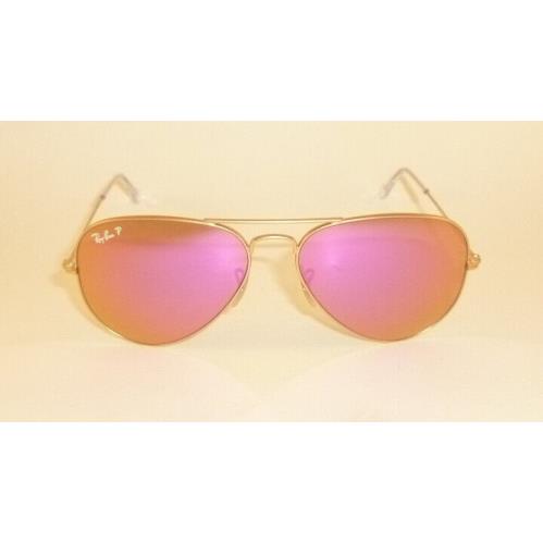 Ray-Ban sunglasses  - Matte Gold Frame, Polarized Cyclamen Mirror Lens 0