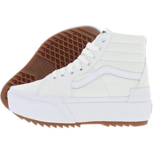 Size 9 - Vans Women`s Sk8-Hi Stacked Sneakers True White