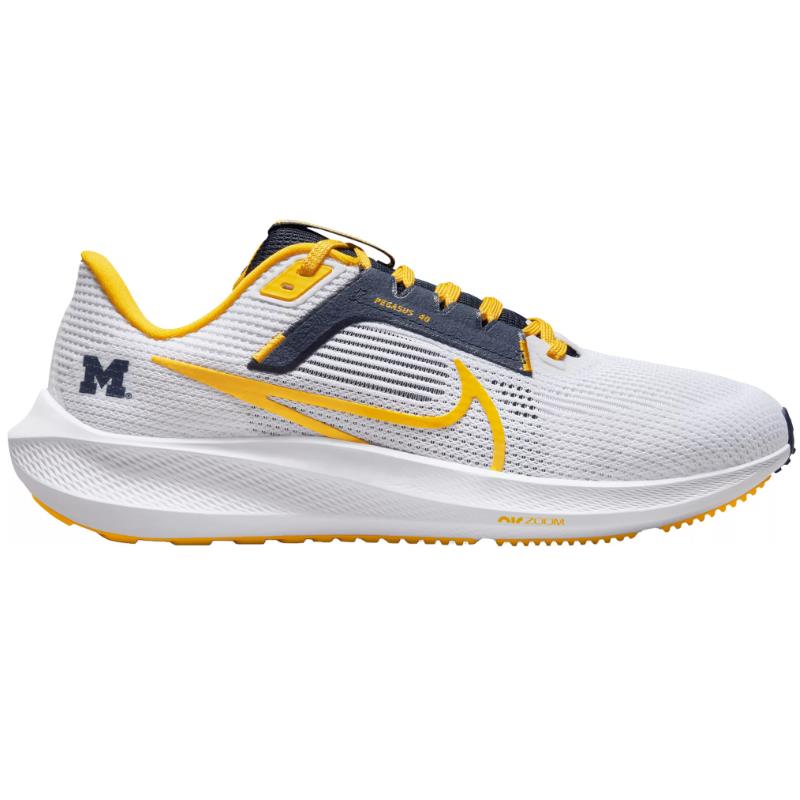 Nike Pegasus 40 Michigan Running Shoes White Blue Gold All Sizes Trainer
