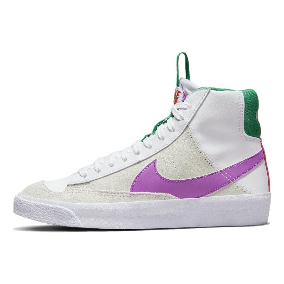 Size 7 - Nike Youth Blazer Mid `77 Dance `white Fuchsia Green` Shoes DQ6084-101 - White/Fuchsia Green