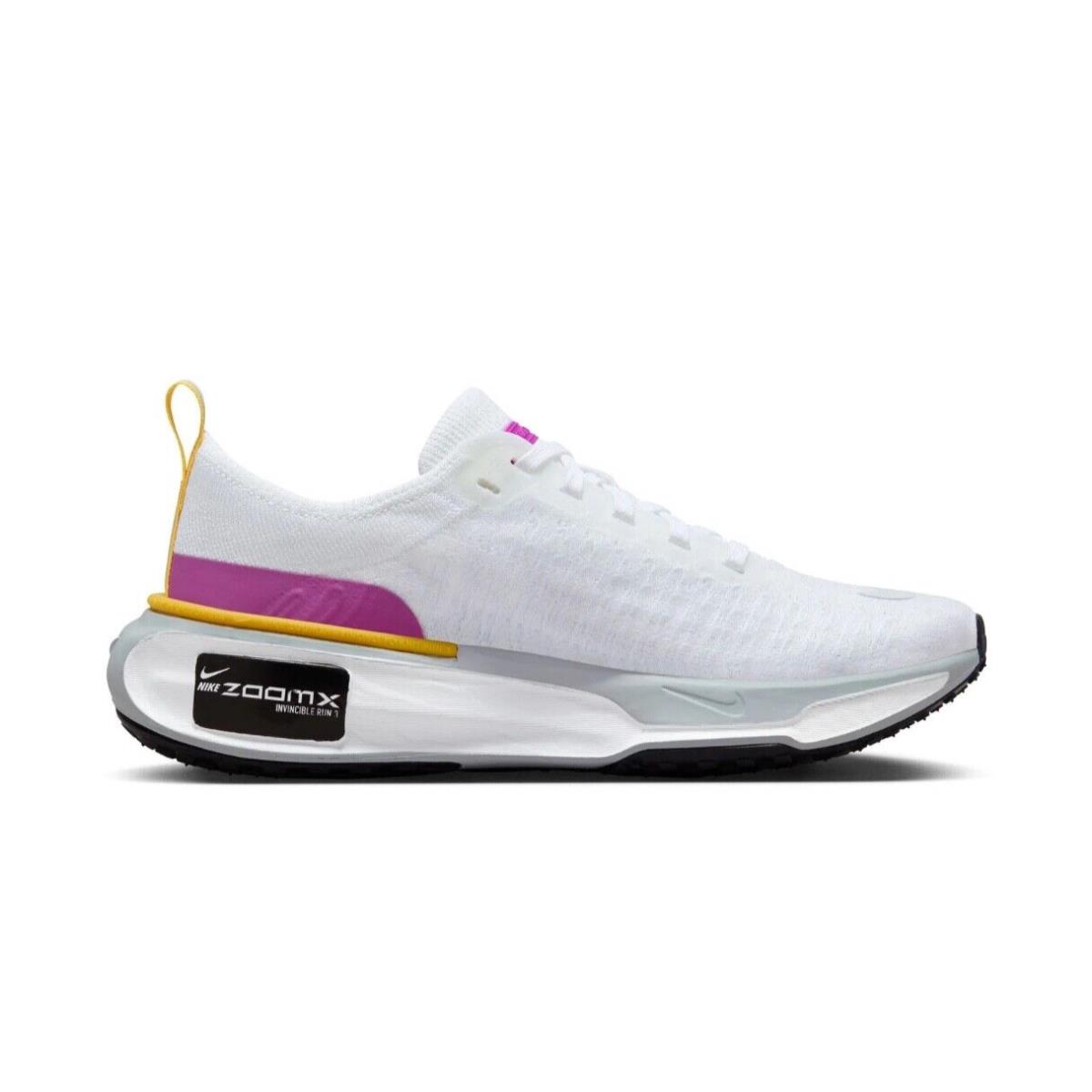 Women Nike Zoomx Invincible Run FK 3 Running Shoes Sz 10 White Purple DR2660 101 - White