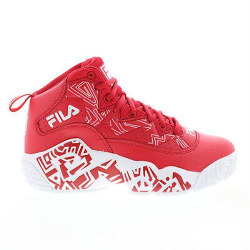 Fila MB 1BM01742-611 Mens Red Leather Lace Up Lifestyle Sneakers Shoes - Red