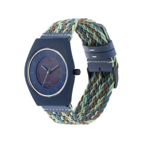 Skagen Samsø Series SKW6879 Sams Series Blue Dial Multicolor Rpet Woven Strap Mens Watch