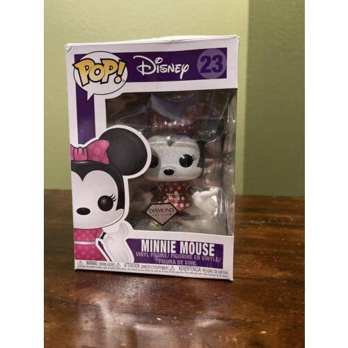 Funko Pop Minnie Mouse Diamond Collection Hot Topic Exclusive 23 Glitter Figure