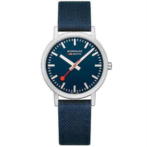 Mondaine Classic Recycled Pet 36mm All Blue Unisex Watch