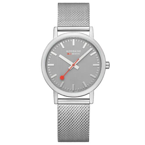 Mondaine Classic 36mm Gray SS Unisex Watch