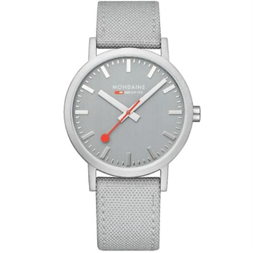 Mondaine Classic Recycled Pet 40mm Soft Gray Unisex Watch