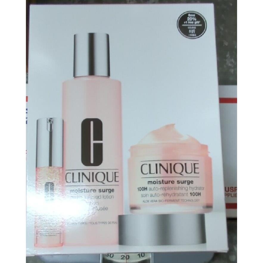 Clinique Moisture Surge 100H Set Hydrator/lotion/eye Concentrate Jumbo