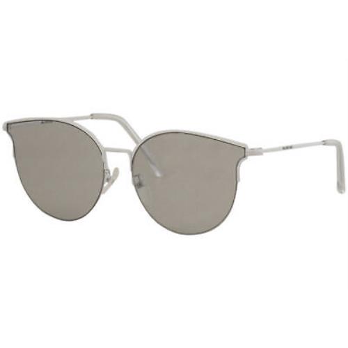 Balenciaga Women`s Everyday BB0021SK BB/0021/SK 006 White Cat Eye Sunglasses - Frame: White, Lens: Gray
