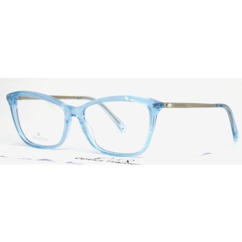 Swarovski SK5314 086 Light Blue Womens Semi Cat Eye Eyeglasses 54-14-140 B:37