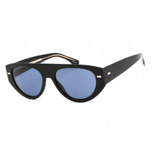 Hugo Boss HB1443S-807KU-56 Sunglasses Size 56mm 145mm 18mm Black Men - Frame: black, Lens: blue