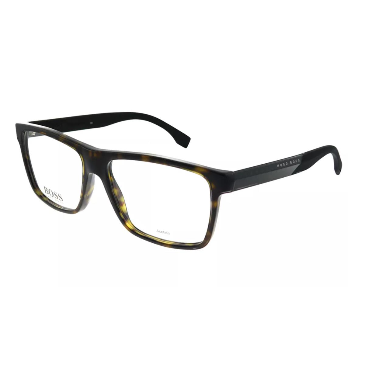 Hugo Boss Eyeglasses Boss 0880 Hxf 55-15 145 Tortoise Carbon Fiber Frames - Frame: Tortoise & Carbon Fiber, Lens: Demos with Imprint