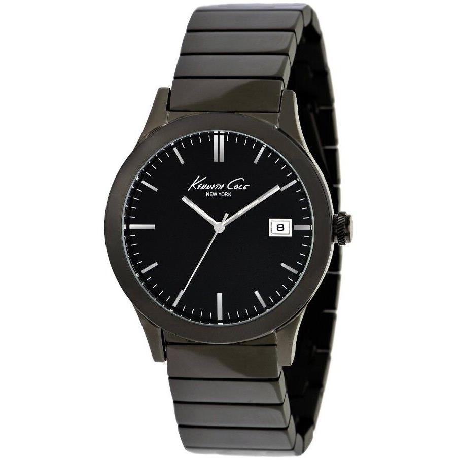 New-kenneth Cole Polished Gunmetal/hematite IP S/steel Mens Watch KC9117+BOX