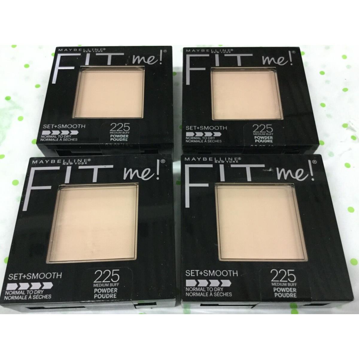 4 X Maybelline New York Fit Me Set + Smooth Pressed Powder 0.3 Oz. Choose Shade #225 Medium Buff