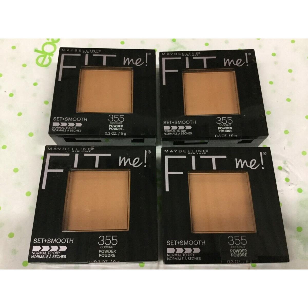 4 X Maybelline New York Fit Me Set + Smooth Pressed Powder 0.3 Oz. Choose Shade #355 Coconut