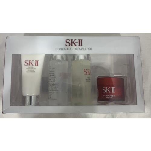 Sk-ii Essential Travel Kit Anti-aging Cleanser+clear Lotion+essence+skinpower