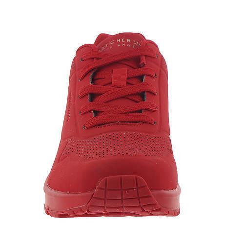 Womens Skechers Street Uno Stand ON Air Red Leather Shoes