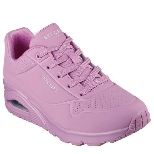 Womens Skechers Street Uno Stand ON Air Pink Leather Shoes
