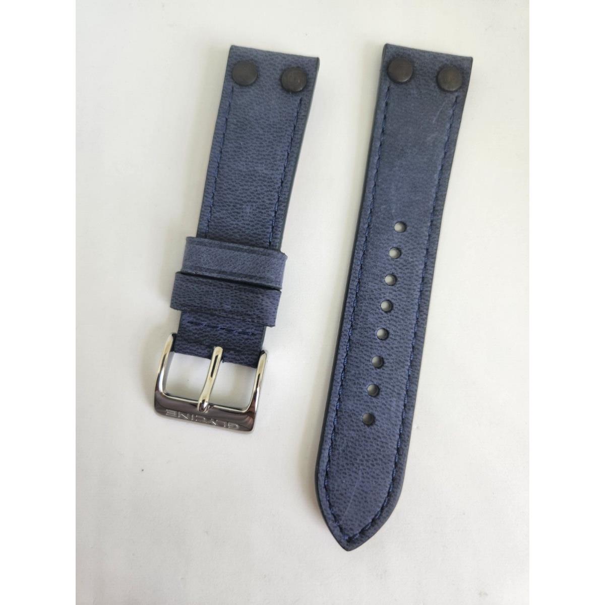 Oem Glycine F104 22mm Blue Leather Strap Band Bracelet For Model GL0127 Etc