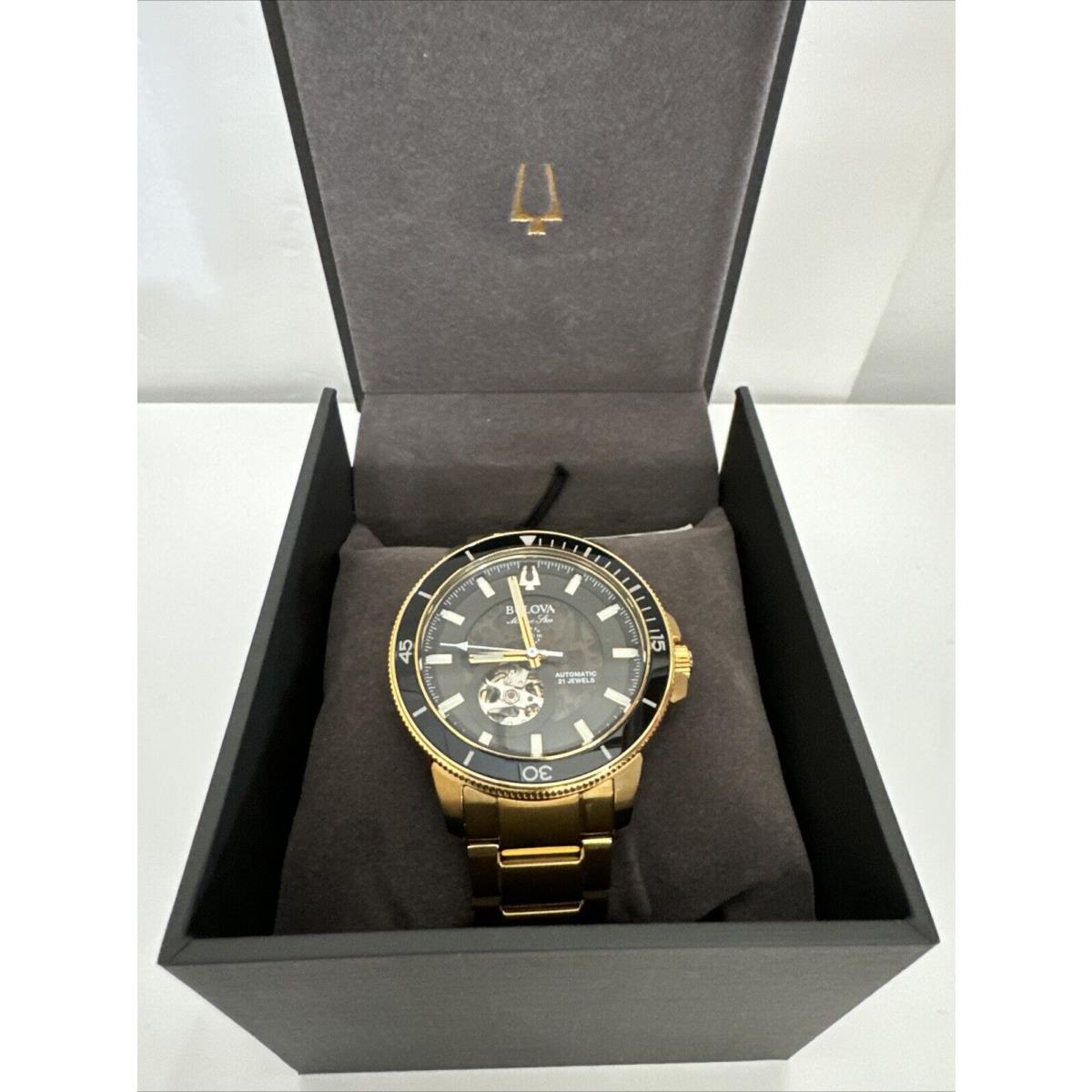 Bulova Marine Star Automatic Black Dial Men`s Watch 97A174