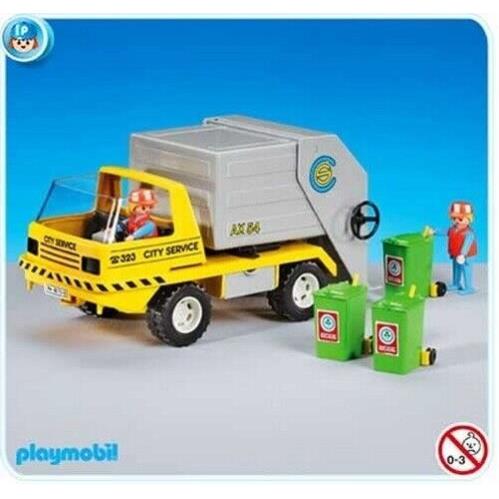Playmobil 7516 Yellow Recycling Truck Garbage Truck W/trash Cans Men Figures