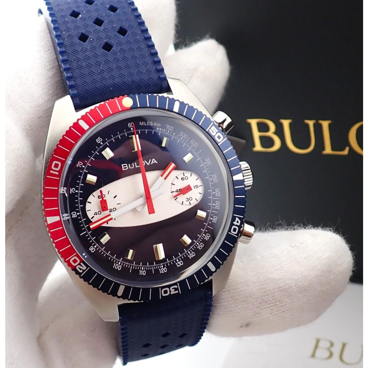 Bulova Archive Series Surfboard Chrono Blue Strap 98A253 Men`s Watch R28-04